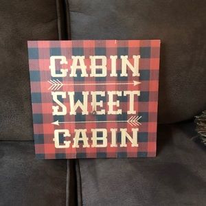 Cabin sweet cabin wall decor NWT